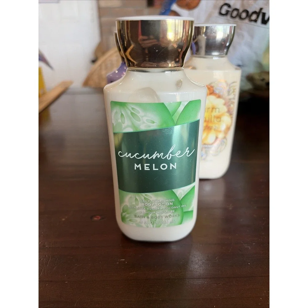 Bath Body Works X 3 Body Lotion Starlit Night, Warm Vanilla Sugar, Cucumber Mel